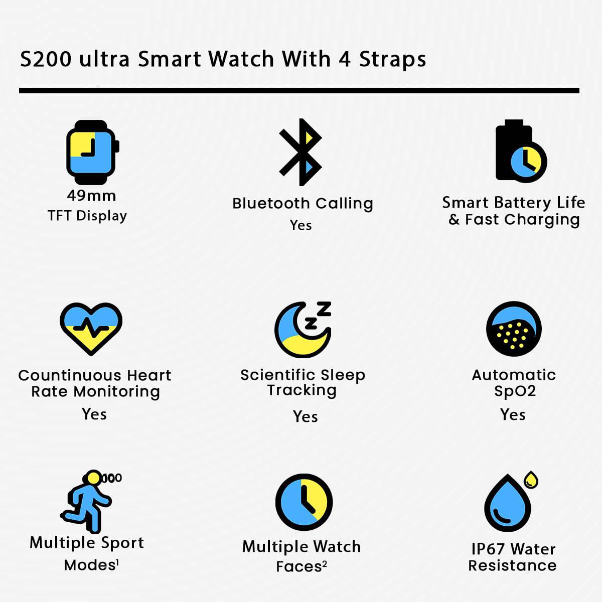 S200 Ultra 4 in 1  Smart Watch